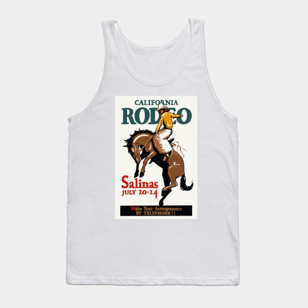 California Rodeo Salinas USA 1930s Vintage Poster Tank Top by vintagetreasure